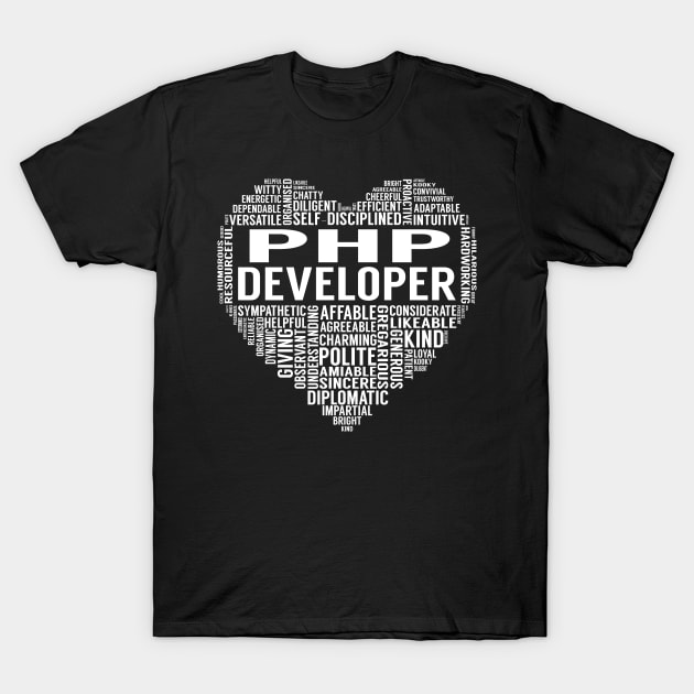 Php Developer Heart T-Shirt by LotusTee